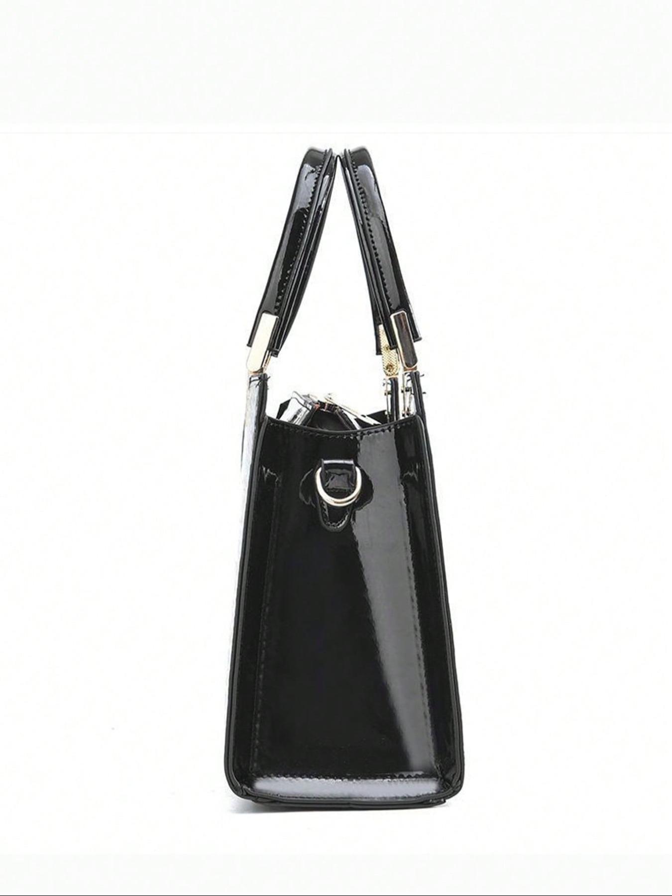 Women's Minimalist Elegant Plain Color Handbag, Fashionable Large Capacity Shoulder Bag for Work & Daily Used, Casual Trendy Versatile High-quality Daily Commuting Bag, Casual Handbag Satchel