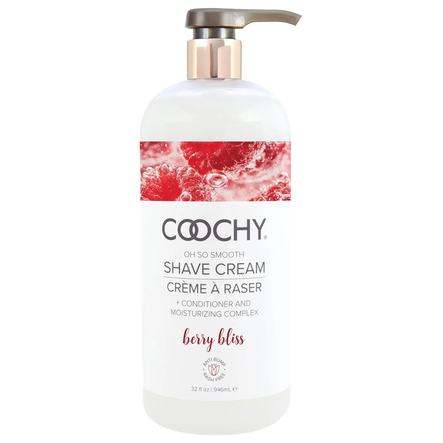 Women's Intimate Hair Removal Shave Cream - Moisturizer Body Care - Gentle, Rash-Free, Hydrating Formula - For Bikini Area - 32 oz Berry Bliss