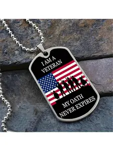 One "American Flag" stainless steel pendant necklace, suitable as a birthday or Christmas gift for families, as well as a gift for graduates on thanksgiving or anniversary occasions, suitable for both men and women.