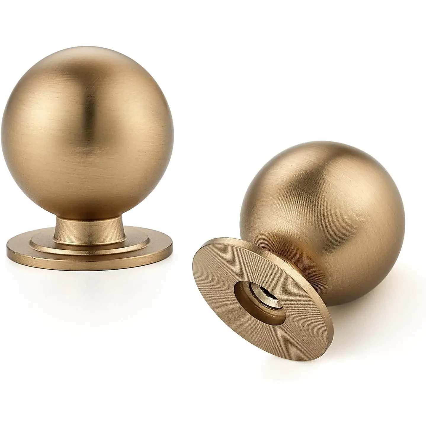 Champagne-colored bronze cabinet knobs, set of 12 round dresser knobs, diameter 0.95inch| Spherical knob, for refurbishing vanity hardware, suitable for kitchen cabinets, drawers, storage cabinets, wardrobes, and home use