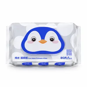 Deyou Flushable Pure Water Wet Toilet Paper 80 Sheets Per Pack For Adult Home Daily Use Gentle Cleansing Moist Toilet Tissue Biodegradable Flushable Soft Safe Cleaning Wet Wipes For Bathroom Use