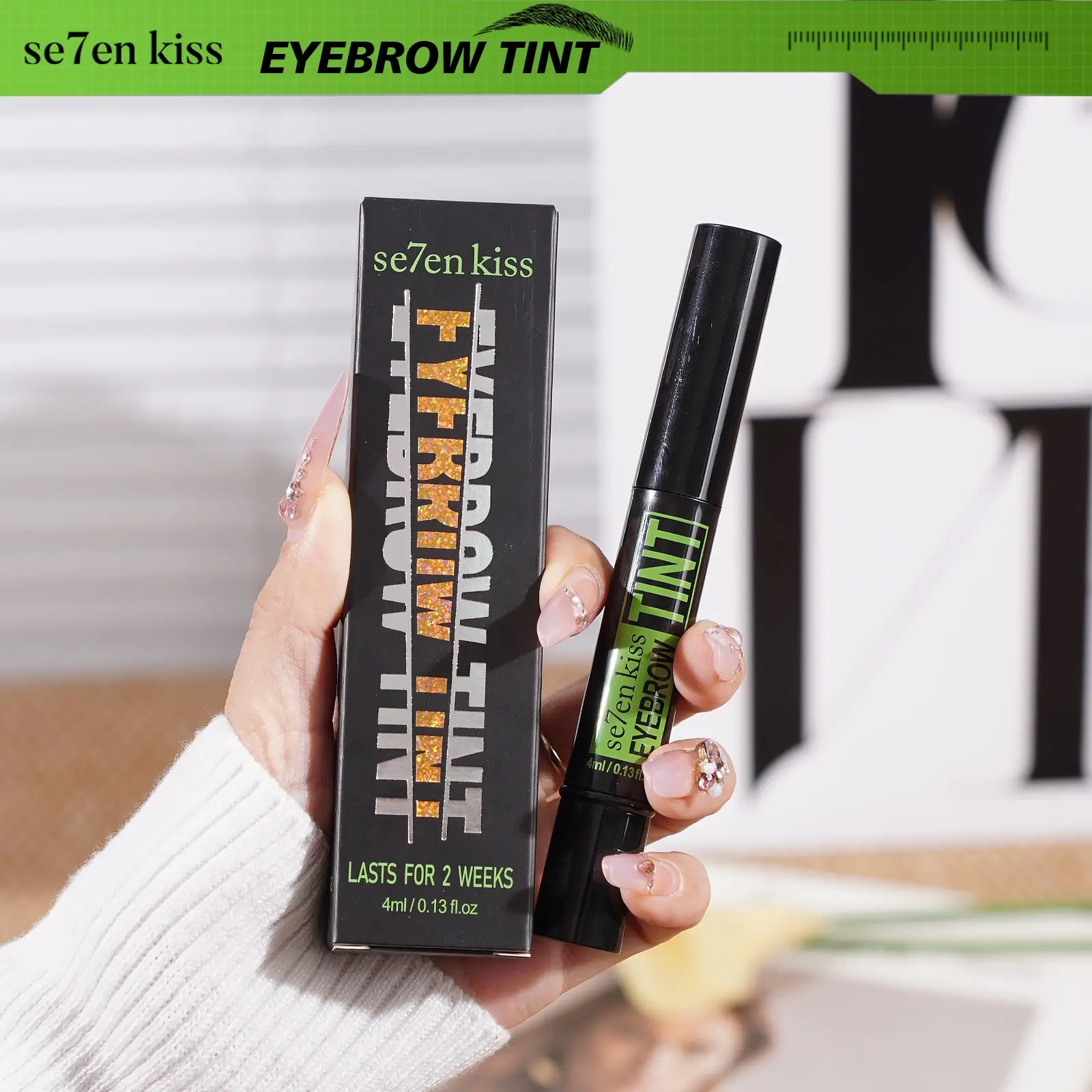 2 Color Portable Eyebrow Tint Pen, Brow Stain, Waterproof Long-Lasting, Natural Look, Smooth Application, Easy for Beginners, Unisex Makeup Tool