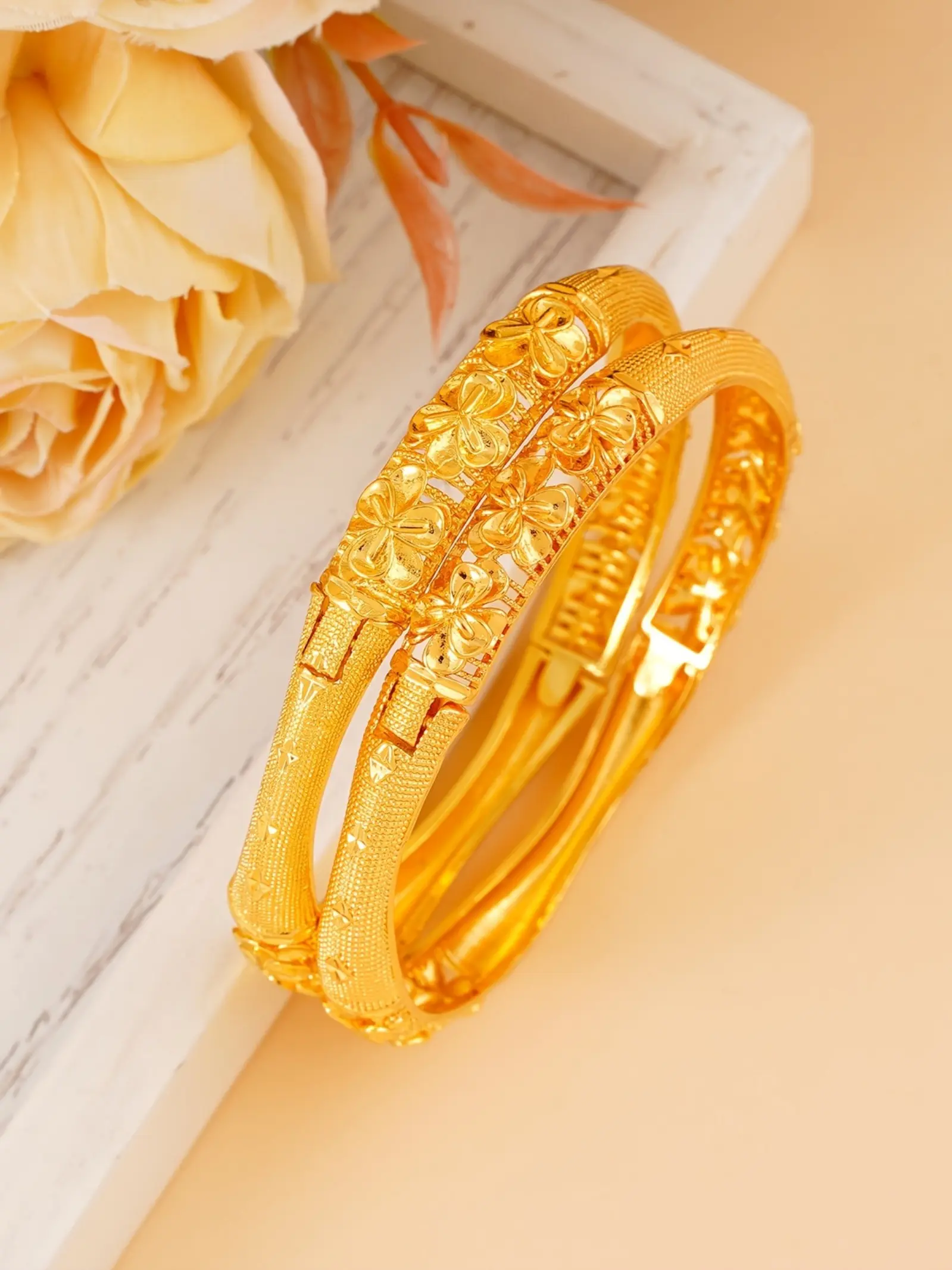 2pcs Elegant Opening Cuff Bracelets for Women, Luxury Wedding Jewelry, Copper Material, All Seasons, Couple Accessories