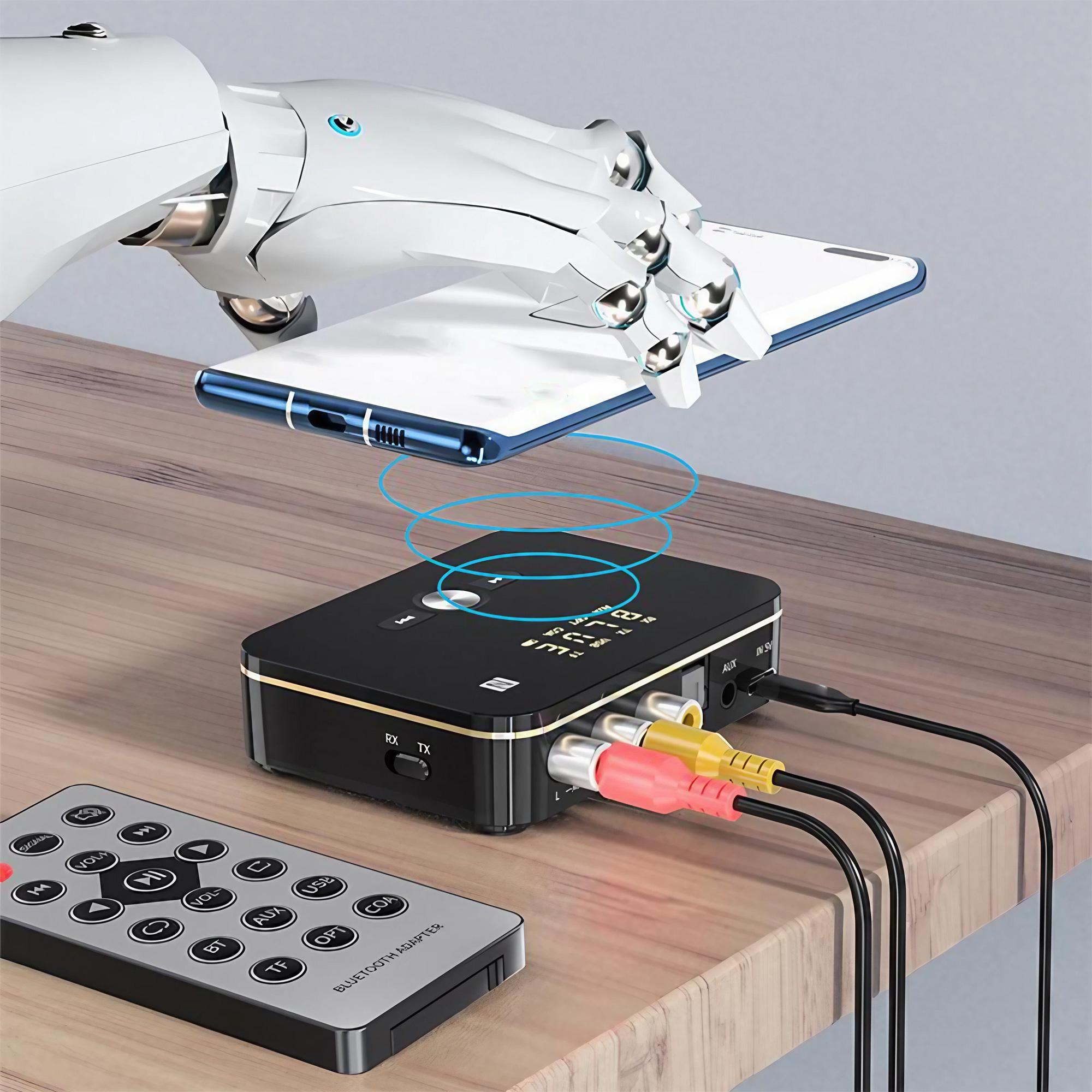 Bluetooth 5.0 multi-functional wireless receiver and transmitter, supports NFC, low latency, high-definition audio adapter, streaming music converter