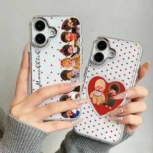 Cute Monchhichis Phone Case For iPhone 17 16e 16 15 14 13 12 11 mini Pro Max X XR XSMAX 8 7 Air Plus Transparent shockproof  TPU Smartphone  Soft Cover