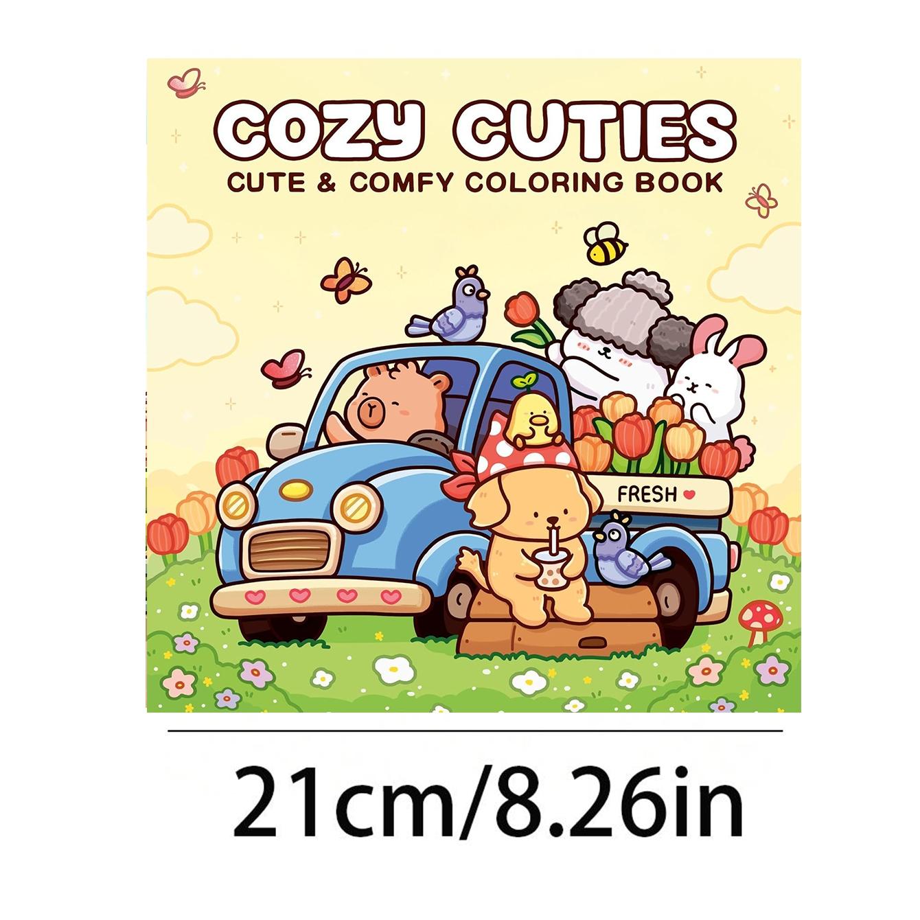 1pc COZY CUTIES coloring book For Adults And Kids,Simple And Big Designs For Relaxat colouring books,Toys suitable for boys and girls, zero foundation drawing to relieve stress coloring book，Christmas gift，Halloween Gift，Back to school gifts