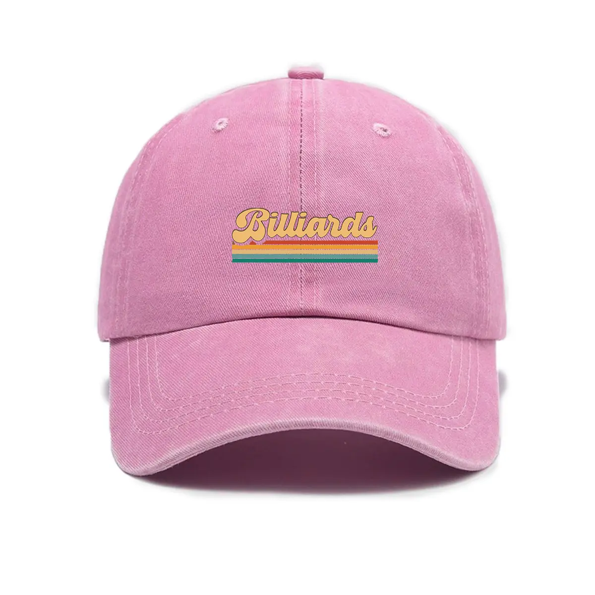 Women's Pink Washed Denim Baseball Hat - Vintage Retro Billiards Dad Cap, Cute Casual Sun Hat for Outdoor Sports, Trendy Aesthetic Women's Fashion Streetwear Accessories, Hats For Women