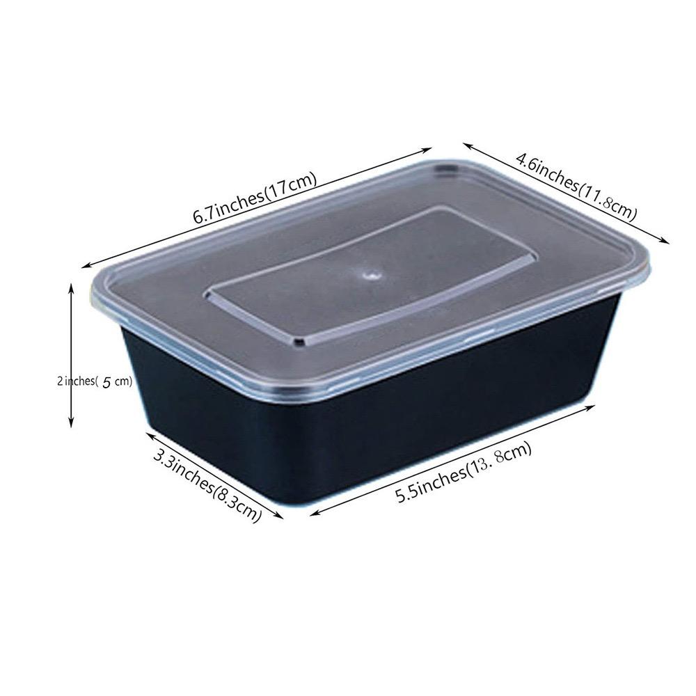 50-Pack Leak-Proof Rectangular Bento Boxes with Lids, Reusable Plastic Food Storage Containers, Stackable Design, Easy Kitchen Organization, Food Storage Set, Reusable Snack Containers