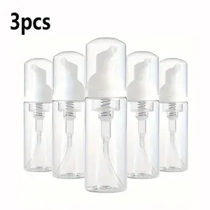 3pcs Reusable Transparent Plastic Foam Pump Bottles, Leak-Proof Travel Size, 30/50/100ML, Ideal for Lotion, Shampoo, Body Wash, Cream, Massage Oil