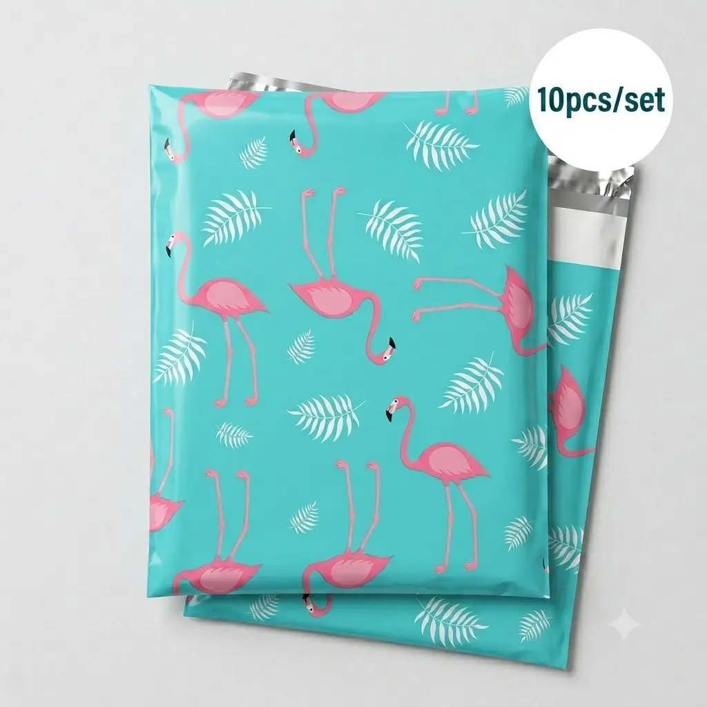 Pretty Package Designer Poly Mailer 10 Pack Heavy Duty Waterproof Self Seal Shipping Bag for Small Business, Cute Packaging, Postal Bags