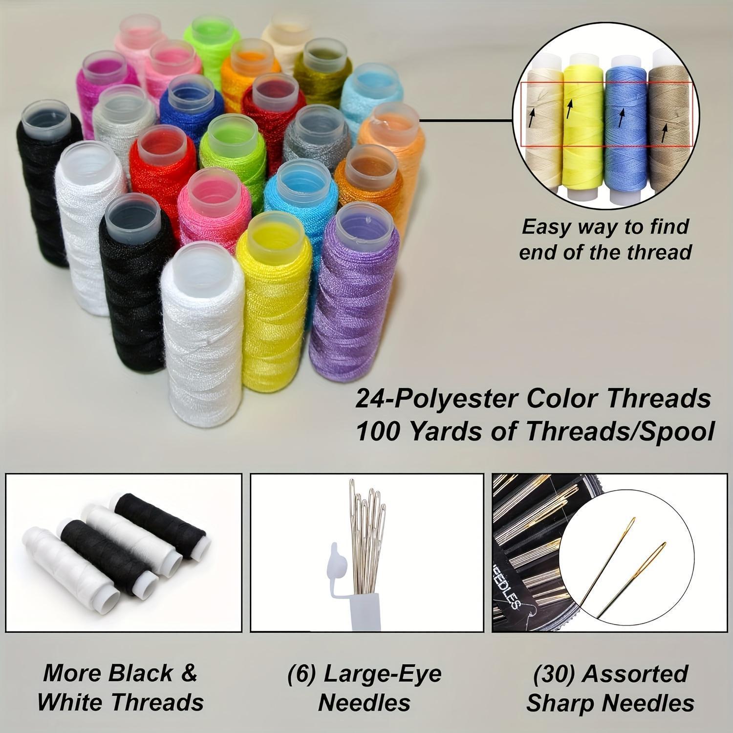 99pcs/set Sewing Kit With Case Portable Sewing Supplies, With Essential Sewing Supplies And Accessories, Accessories Contains Thread, Needles, Scissors, Needles, Measuring Tape, For Small Clothing Repairs, A Basic Travel Mending Set For Beginners And Pros