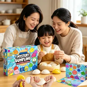 24 Mini Glitter Dumpling Countdown Calendar Blind Box, Colorful Stress Relief Toys, Perfect for Parties and Gifts