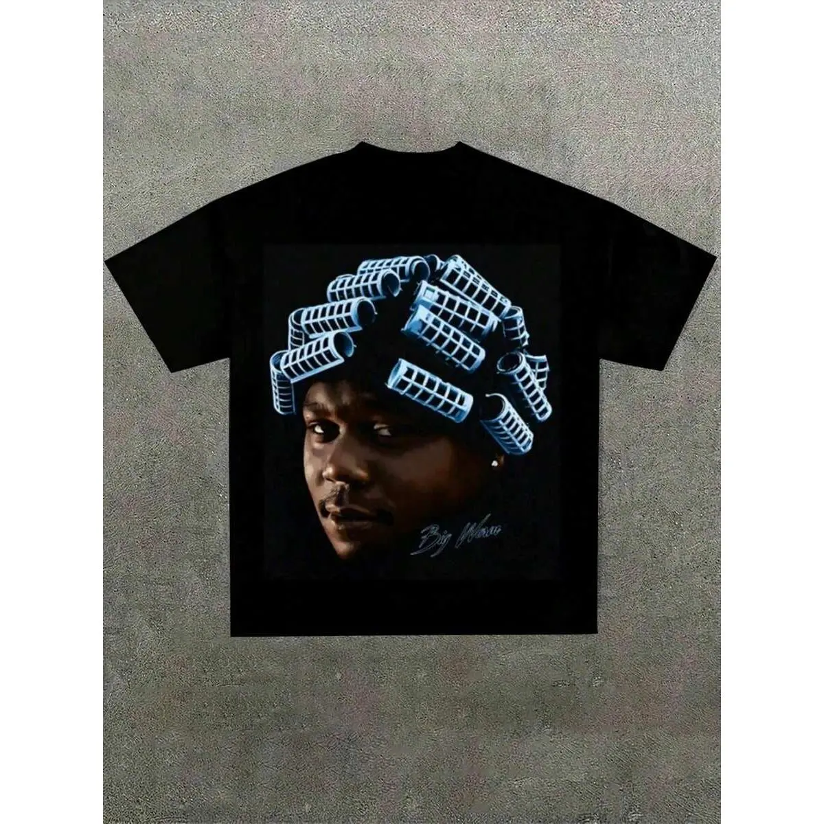 Men's Gamma Blue 11s Sneaker Match Cotton T-Shirt - Menswear Apparel, Seamless Shortsleeve Round Neck, Nipsey Big Face Graphic, Unisex Oversized Crew Neck, All-Season Casual Streetwear