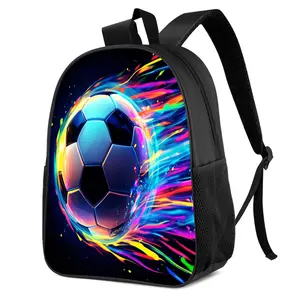 This stylish and casual backpack features a cool 2D flat-print design shaped like a soccer ball—perfect for trend-conscious young people. It is a high-capacity, foldable bag equipped with adjustable shoulder straps, a durable zippered closure, and a machi