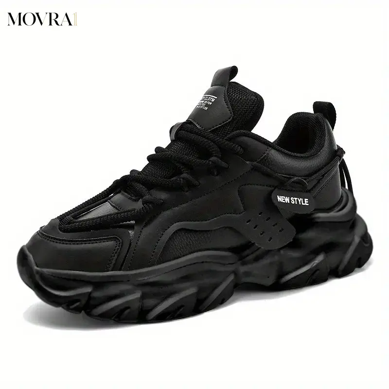 MOVRA1 Men's Round Toe Platform Sneakers - Height-Increasing Lift, Breathable Mesh Upper, Cushioned Insole, Lightweight, Everyday Wear - White & Green Accent Casual Trainers for Formal Occasions, Comfortable Footwear