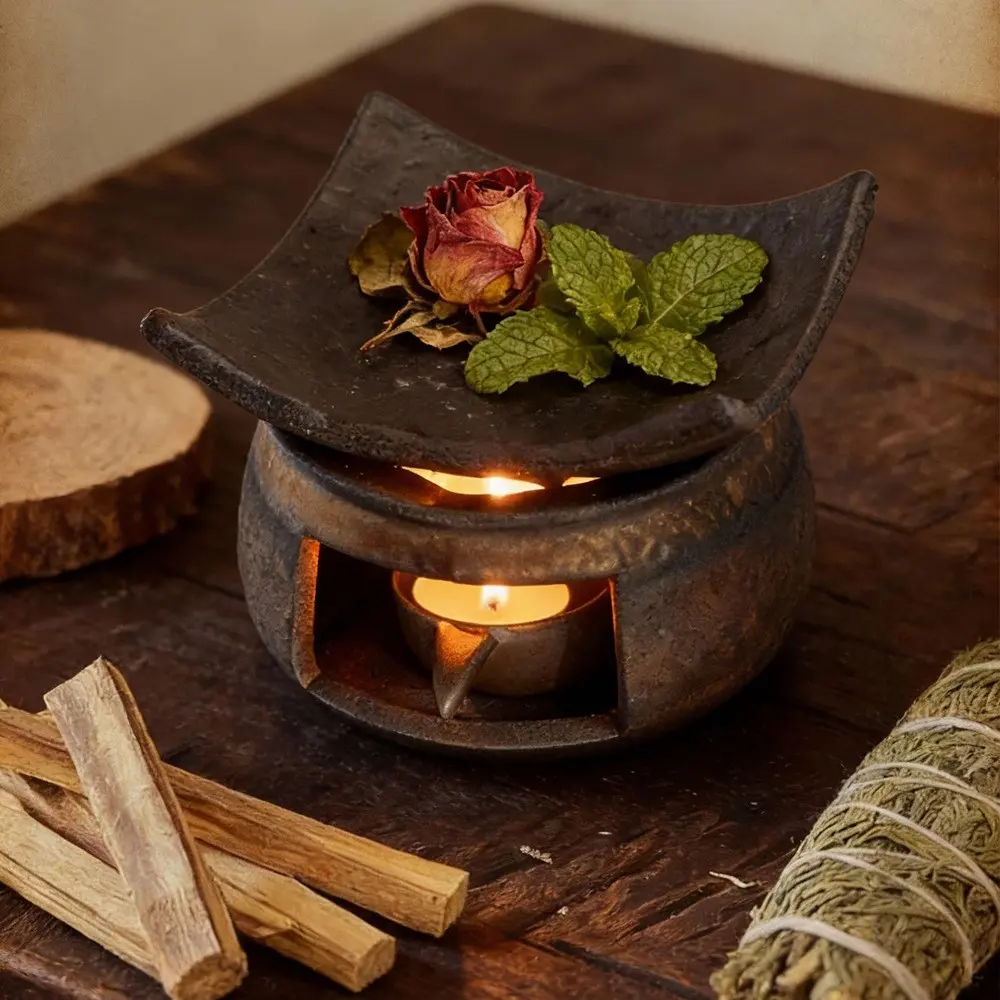 Ceramic Vintage Incense Burner, Candle Holder, Perfume Diffuser, Home Fragrance Lamp, Antique Essential Oil Burner, Indoor Odor Eliminator