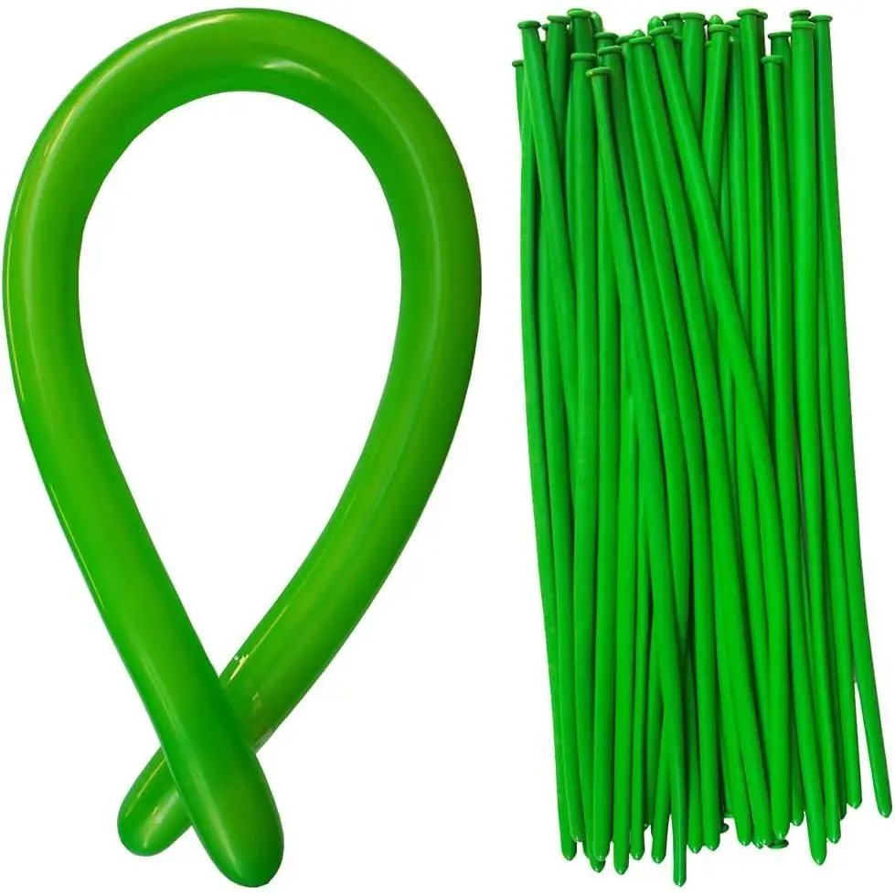 Green 260Q Balloons, Long Balloons, Skinny Twisting Balloon 100 Pcs, Premium Magic Clown Ballon for Balloon Animal, Garland, Birthdays, Festival Decoration