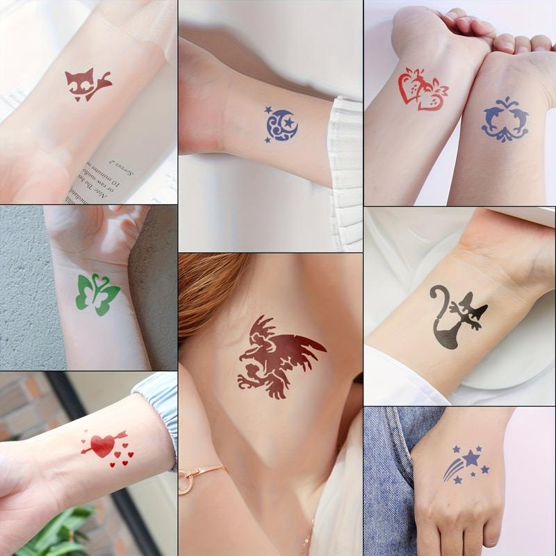 A must-have for parties and events, 8 bottles of mixed color temporary tattoo ink, easy-to-use body painting set  tattoos