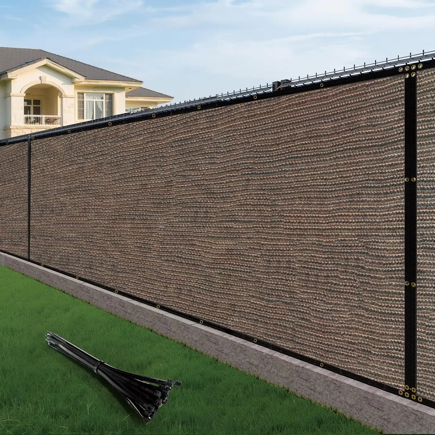 170GSM 4x50ft Fence  Screen Heavy Duty  Fence Cover for Outdoor  Decoration Garden Wall Backyard(Brown)