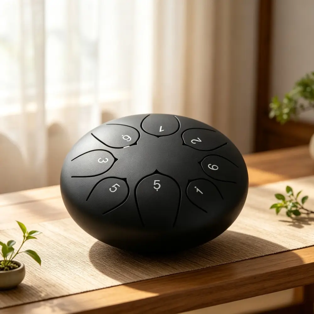 6 Inch 8 Tone Professional Tibetan Drum, Portable Steel Tongue Drum, Ideal for Adult Meditation, Child Early Education, Beginner Practice