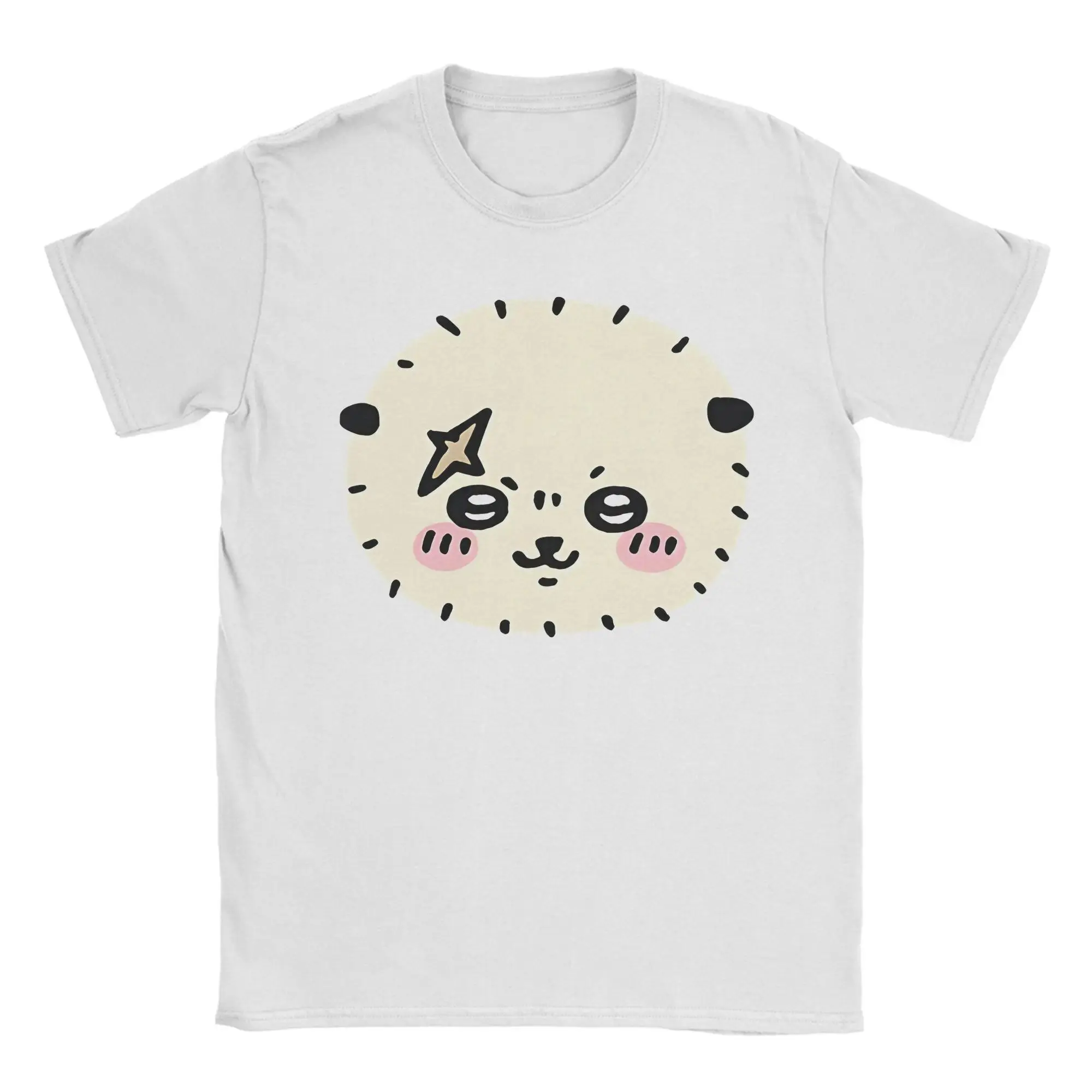 Mens Funny Chiikawas Rakko Casual Short-Sleeve Cotton T-Shirt, Round Neck Menswear Unique Graphic Top, Shortsleeve, Tshirt