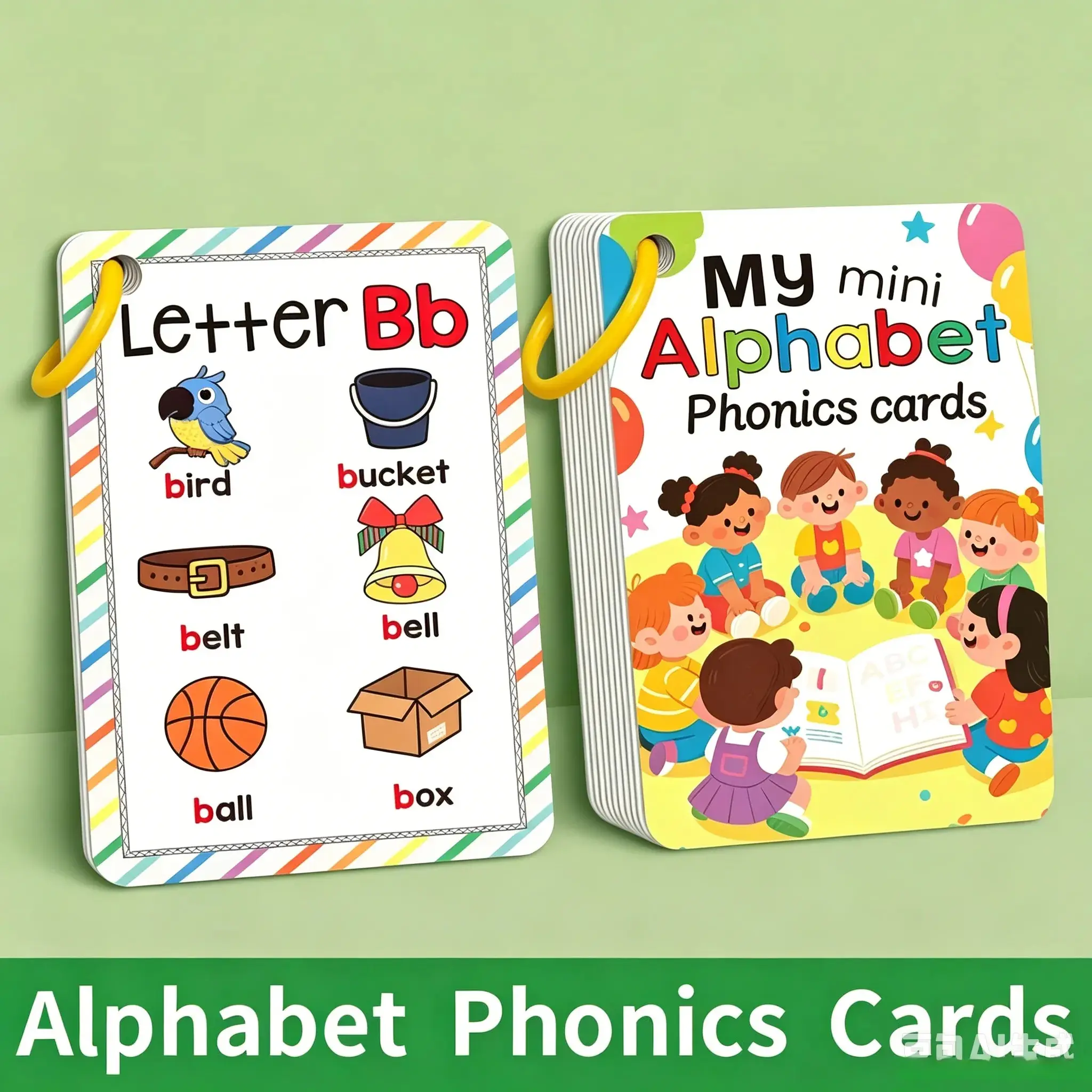 27 Letter English Pronunciation Learning Cards, Fun Abc Flashcards for Kids, Natural Phonics Starter Kit, Early Childhood Education Tool