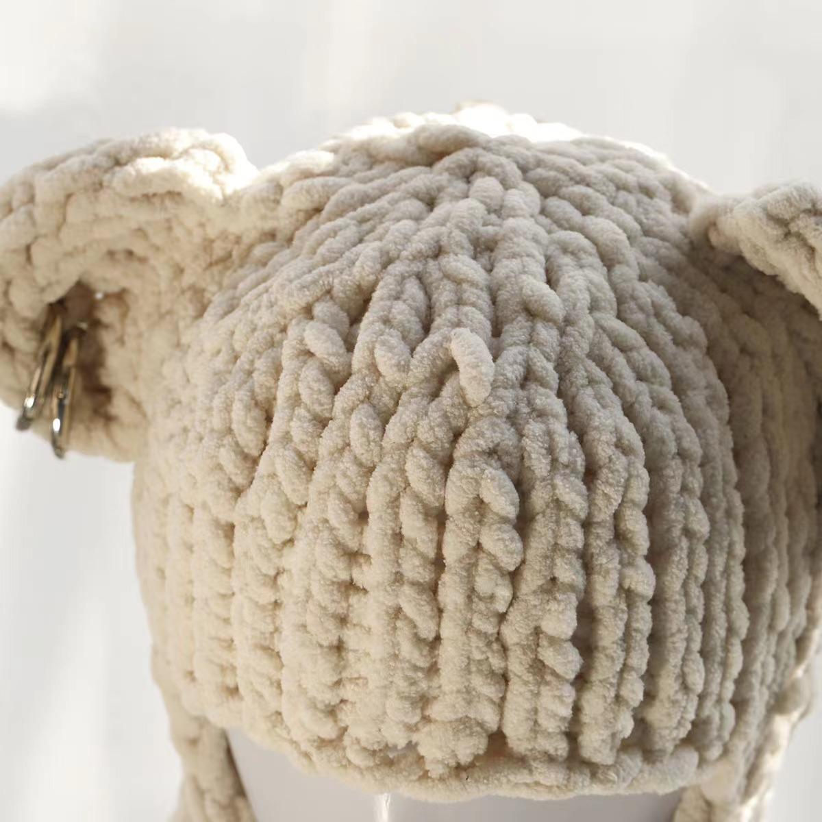 Cozy Bear Ear Beanie Hat for Women & Men - Warm Knitted Winter Cap with Fuzzy Ears, Unisex Street Fashion Balaclava Style Hip Hop Hat