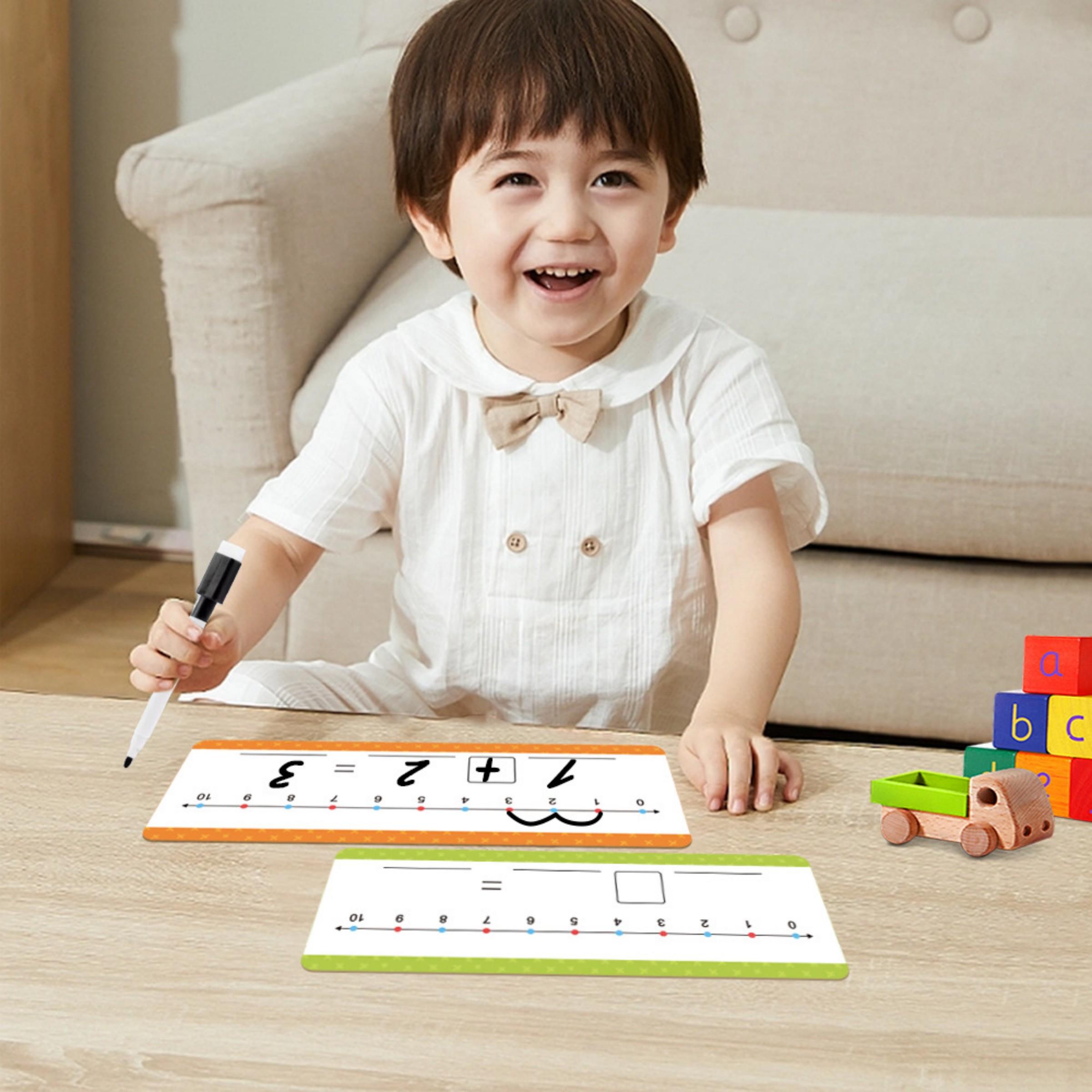 0-20 Number Line Flash Cards, 16 Erasable Cards with 2 Markers, Math Addition Subtraction Practice for Kids, Educational Learning Tool, Math Learning Tools