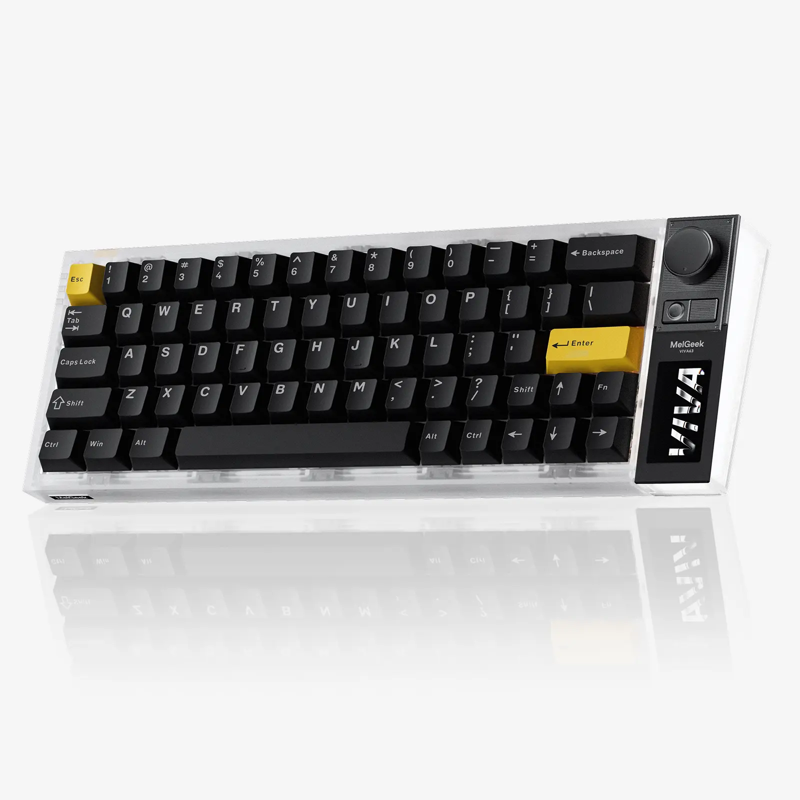 MelGeek VIVA63 HE Gaming Keyboard, Hall Effect Magnetic Switches, Rapid Trigger, 8000Hz, 1.58" OLED Touchscreen, RGB, Wired