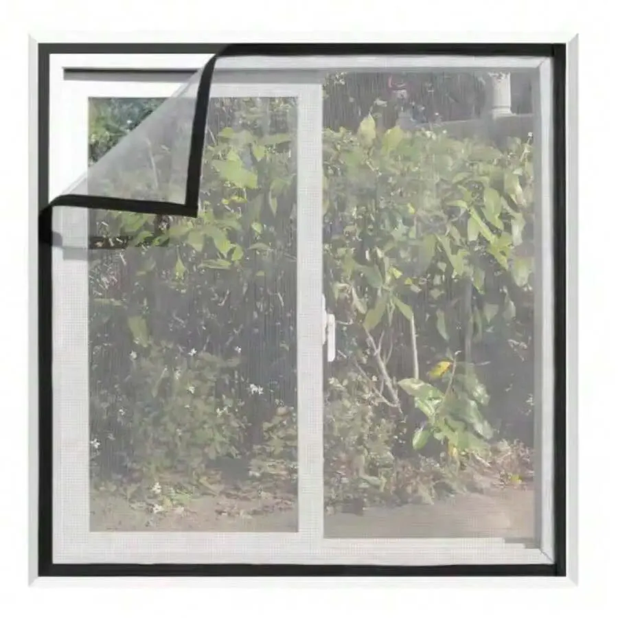 1PC Invisible Black Fiberglass Mosquito & Fly Proof Window Screen, Breathable Mesh Net Curtain, Easy Installation