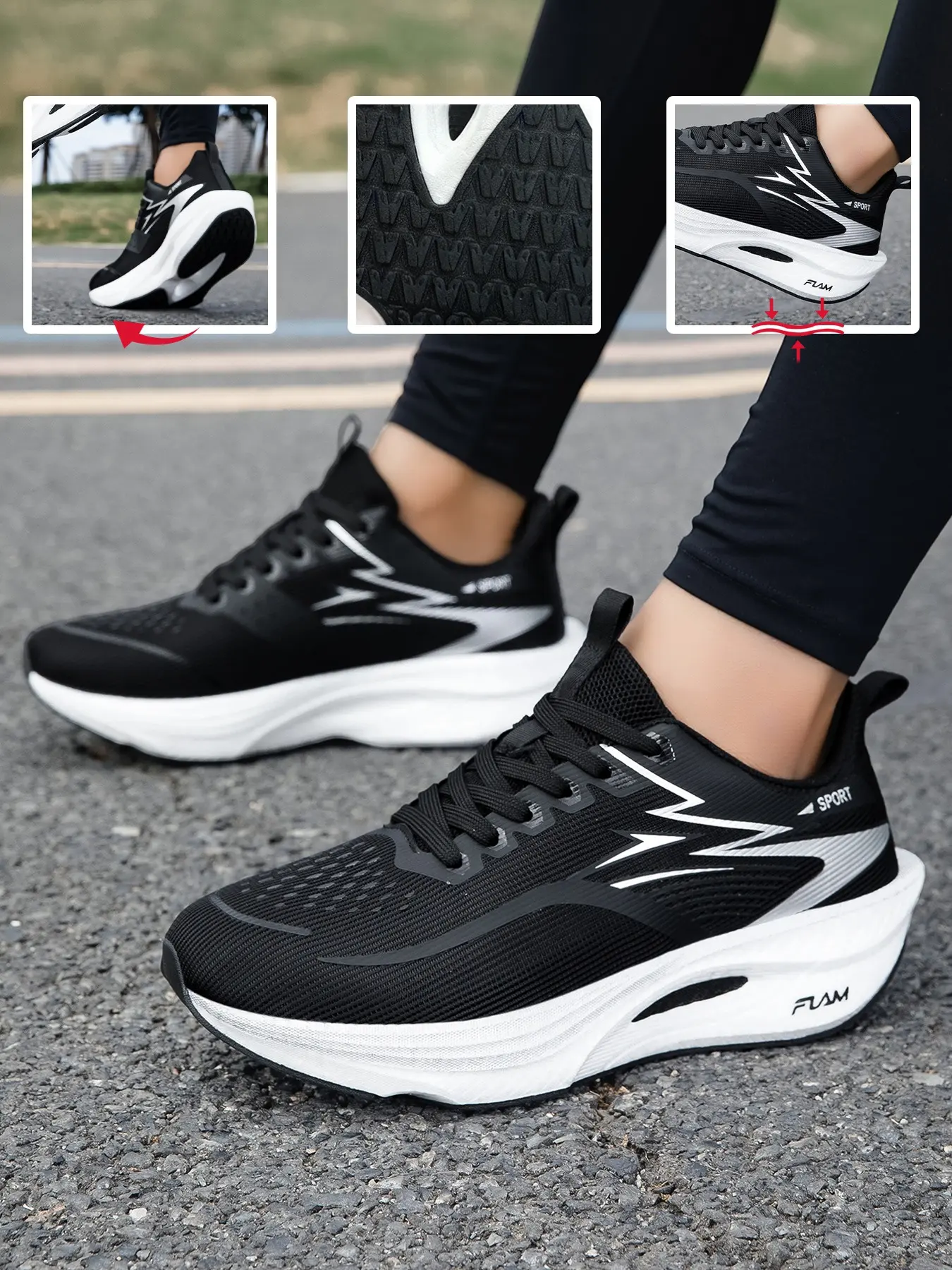High-Aesthetic Trendy Couple's Women's Sports Shoes, Lightweight Breathable Durability, Sizes 36-45, Versatile Daily Wear