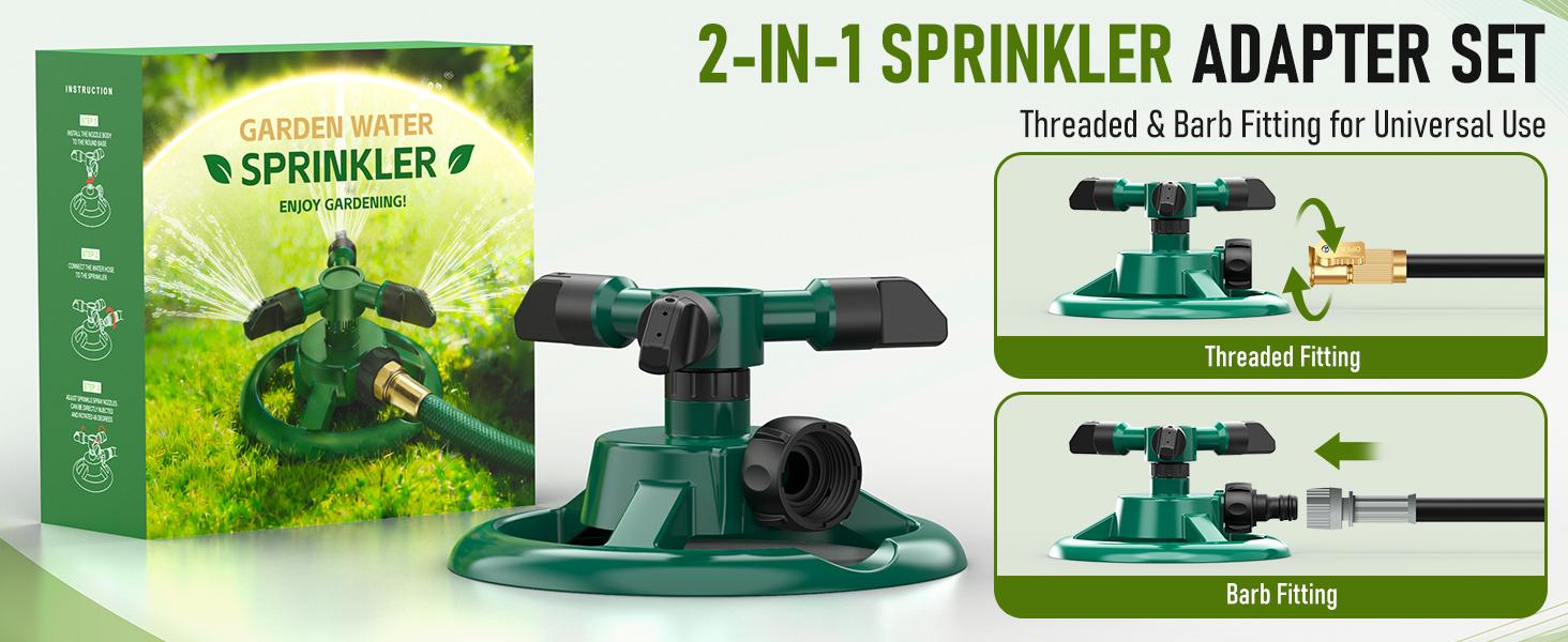 Water Fun!Sprinklers for Yard, Lawn & Garden Sprinkler Automatic 360 Rotating for Large Area Coverage, Grass Water Sprinkler for Kids and Pets