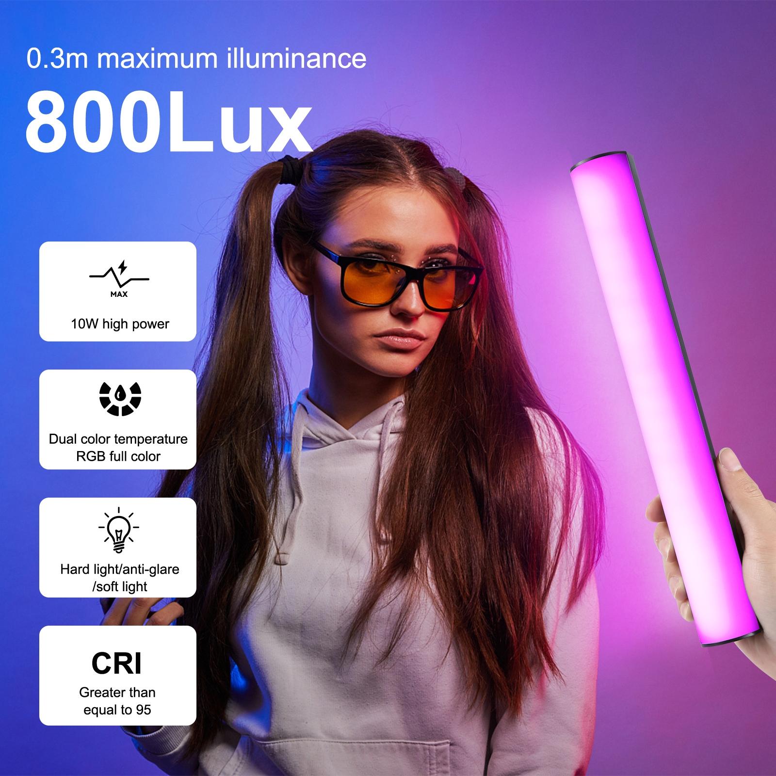 PULUZ Portable RGB LED Stick Light, 3000mAh Rechargeable LED Stick Light, Handheld Stick Light for Photography & Videography, Lighting, Photographic Fill Light, Led Fill Lights