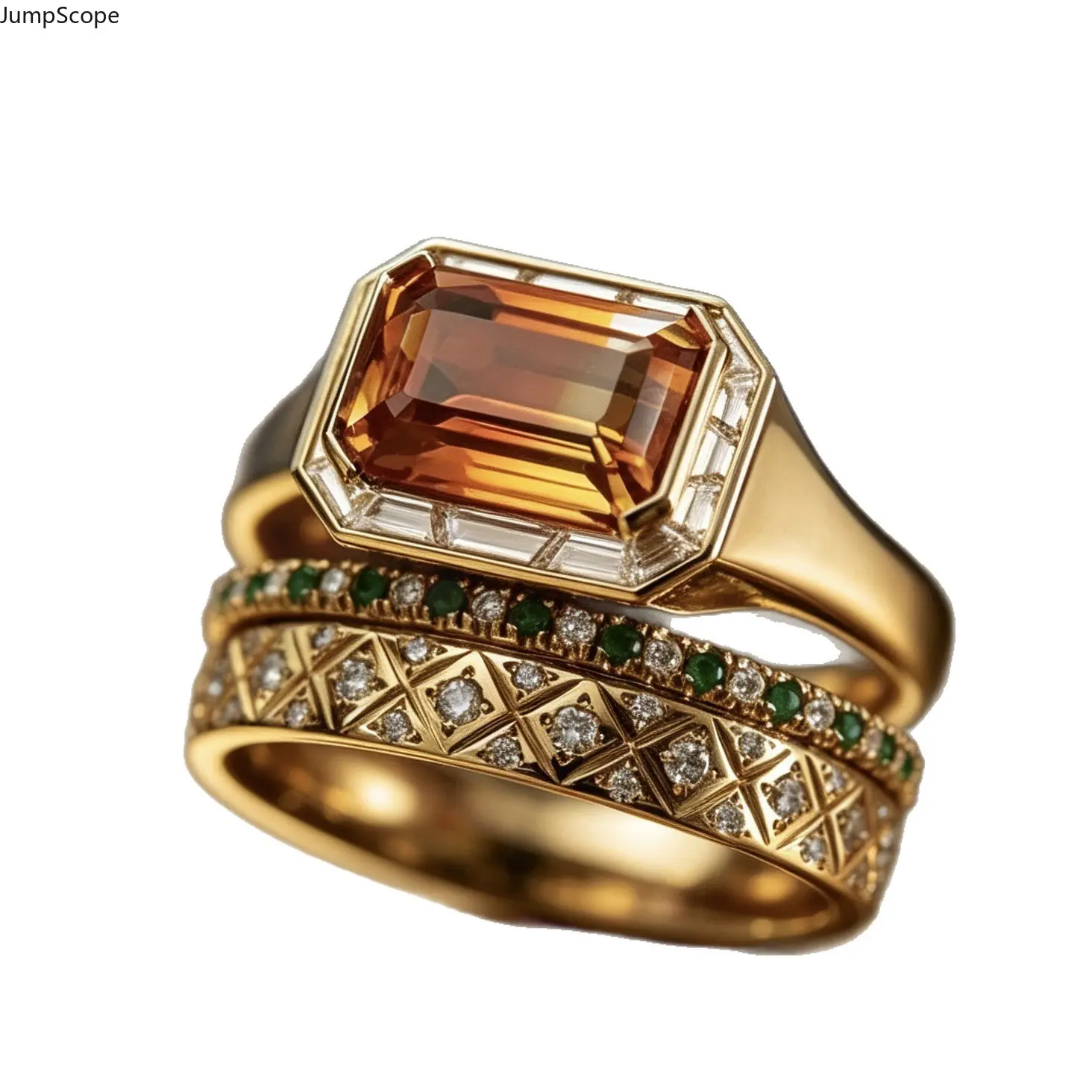 Vintage Geometric Ring Set, 3-Piece Chic Stackable Statement Rings with Multi-Gems for Her, Ideal for Wedding Photoshoots & Sentimental Gifts, Mdf+Steel, Vintage Wedding Ring, Multi-Gem Set