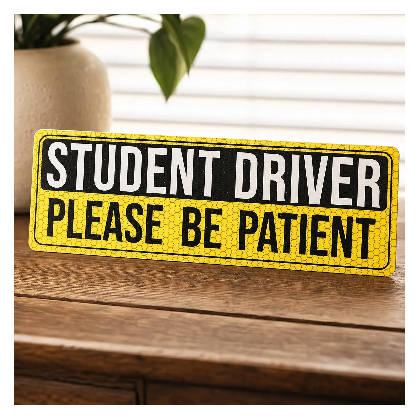 Student Driver Please Be Patient Car Magnet - 9.4" x 3.1" Bumper Magnetic Sticker for New Drivers (Black)Gift