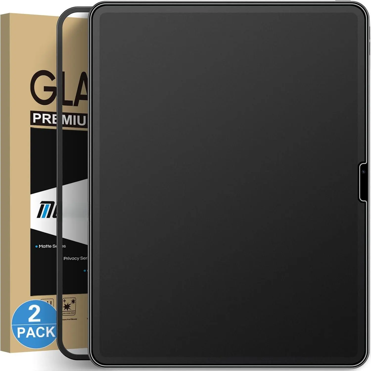 2 Pack Matte Glass Screen Protector for iPad Air 13-inch M4 (2026) / M3 (2025) / M2 (2024) with Installation Frame, Anti-Glare & Anti-Fingerprint Tempered Glass, Case Friendly, Smooth as Silk