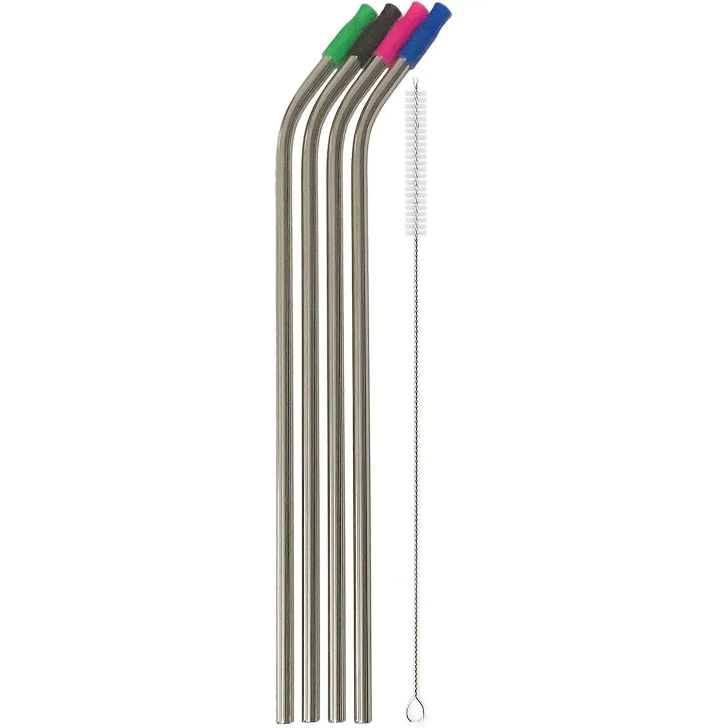 14 Inch Stainless Steel Straws, 4 count Ultra Long  0.32" (8mm) Big Wide Metal Straws for 40oz/64oz Tumblers or Super Tall Cups with  Tips and Cleaning Brush
