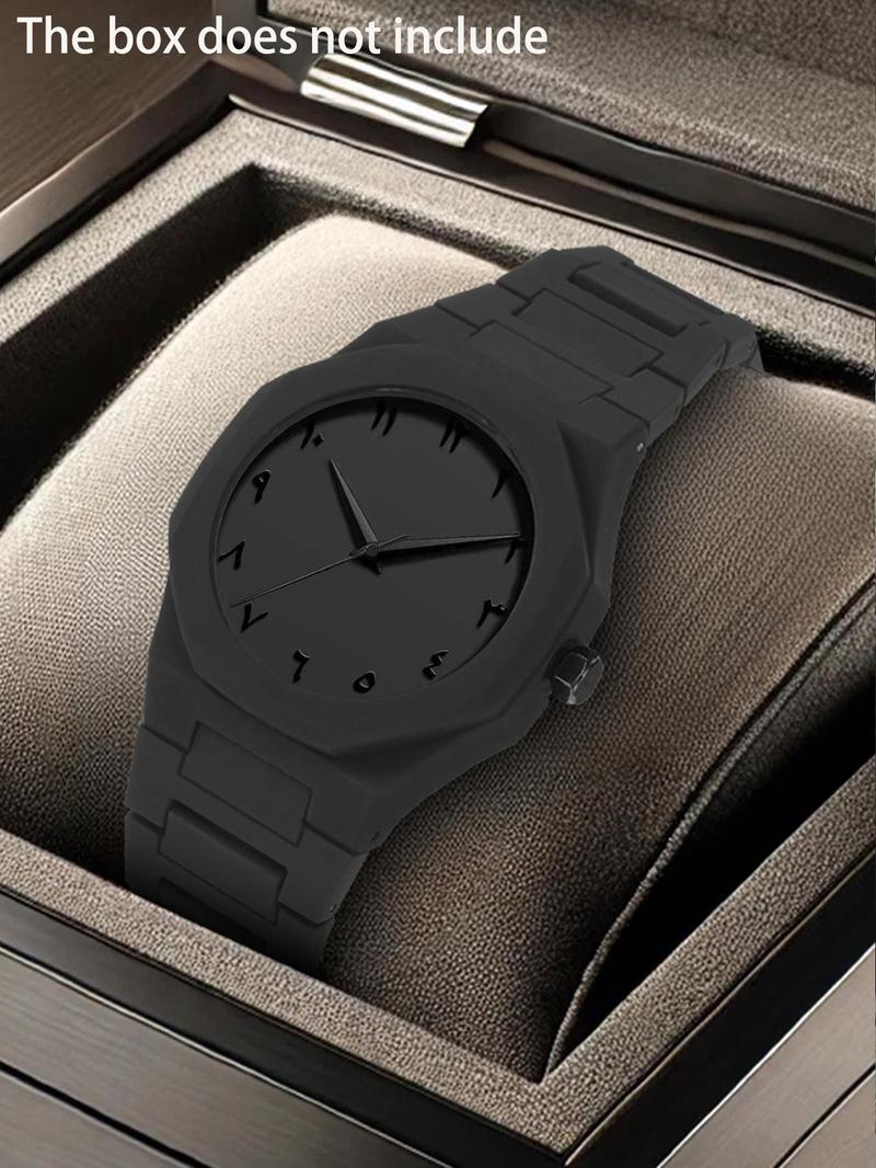 Men's Business Fashion Round Dial Quartz Watch, Fashion Watch for Party, Daily Clothing Decor, Trendy All-match & Exquisite Band Watch for Birthday Gift with Box