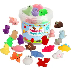 24 Pack Kawaii Mini Dinosaur Squishy Toys for Kids | Stress Relief | Party Favors & Gifts
