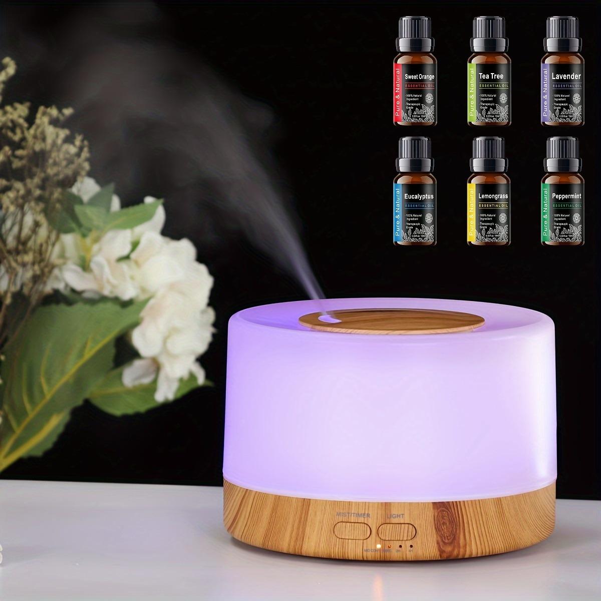 Aromatherapy Gift Set  Smart Aroma Diffuser Humidifier with Remote, Color-Changing Base, 6 Signature Essential Oils, Waterless Fragrance Oil Diffuser, Anxiety & Flower Humidifier, Air Purifier - Perfect Housewarming/Anniversary Present d is ff user