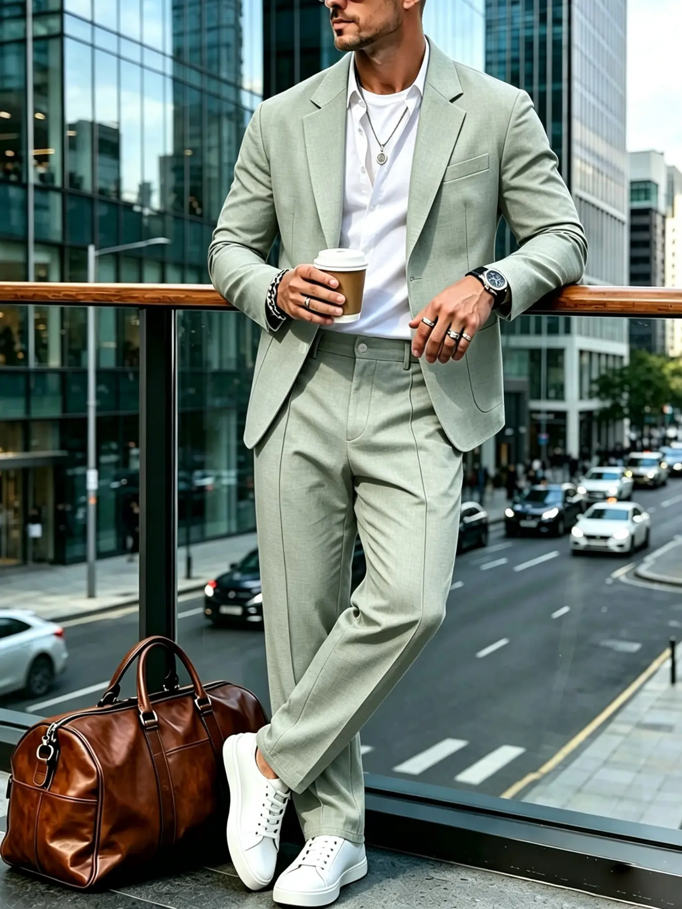 Men's Suit 2-Piece Set, Blazer and Pants, Lightweight Fitted Business Casual Style, Perfect for Commuting, Weddings, Dates, Versatile Men's