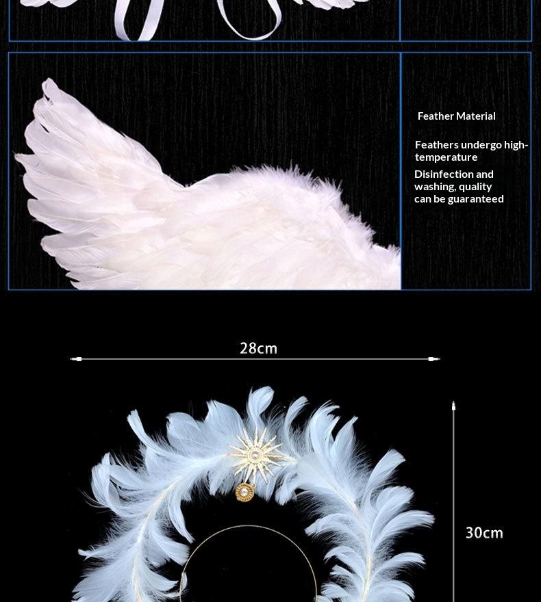 Angel Wing Back Decoration Adult Children Halloween Role-Playing Props Sun God Pope Golden Feather Hair Accessory Costume