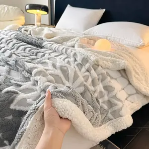 1 x Thick, Warm Lambswool Blanket | Double-sided fleece blanket, soft and comfortable with no shedding; ideal as a sofa throw, nap blanket or winter blanket