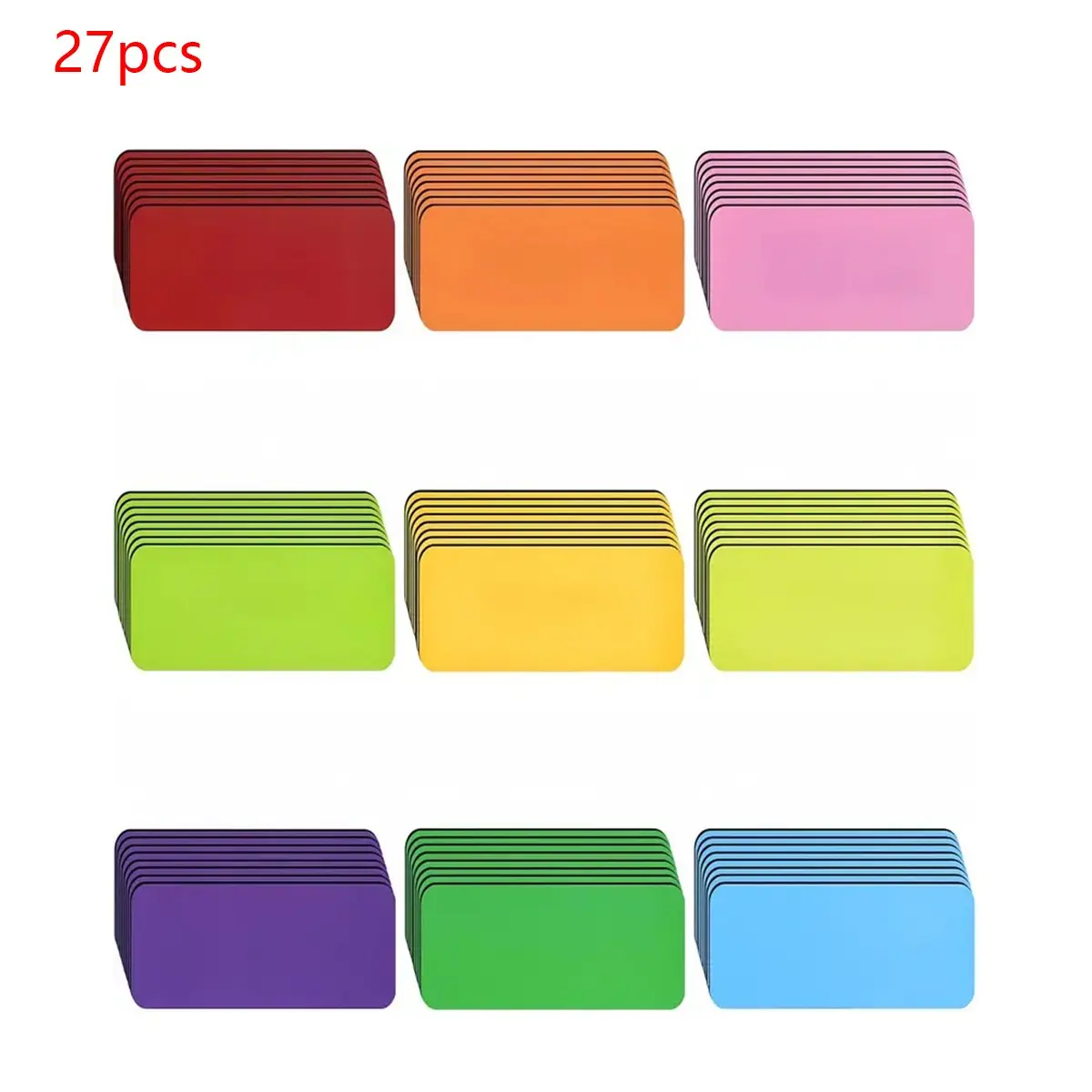 27 Reusable Magnetic Tag Stickers with Erasable Writable Surface for Office and Home, Colorful Magnetic Labels for Refrigerator and Organization