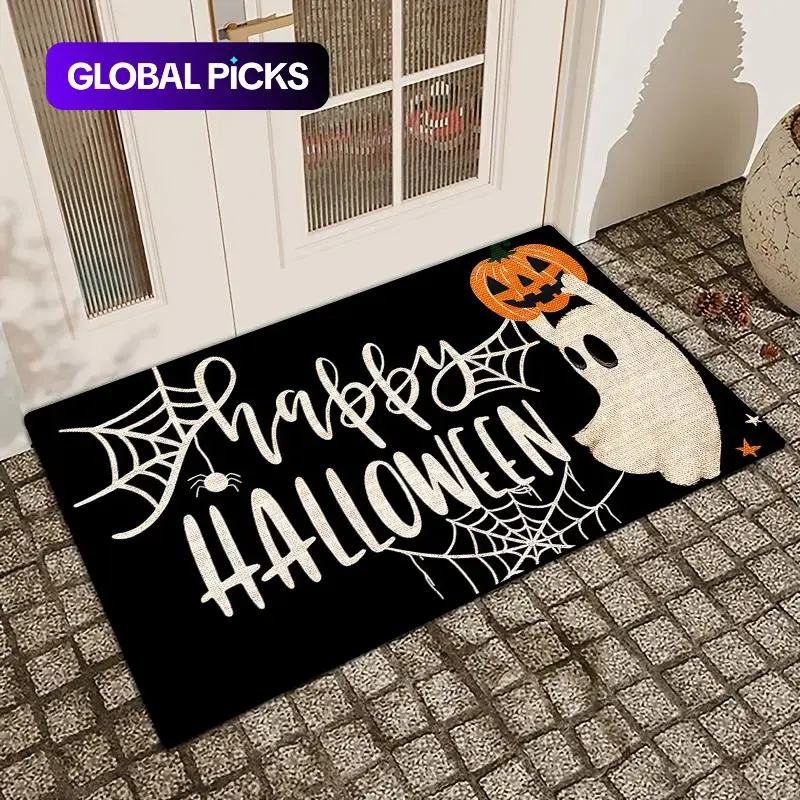 1 Pc Halloween Ghosts And Pumpkin Lanterns Diatom Mud Anti Slip And Water Absorbing Entrance Door Mat Indoor And Outdoor Door Mat Kitchen Dining Room Bathroom Bedroom Decoration Holiday Home Decor Inside Entrance Doormat Entry Door Mat #GLOBAL PICKS