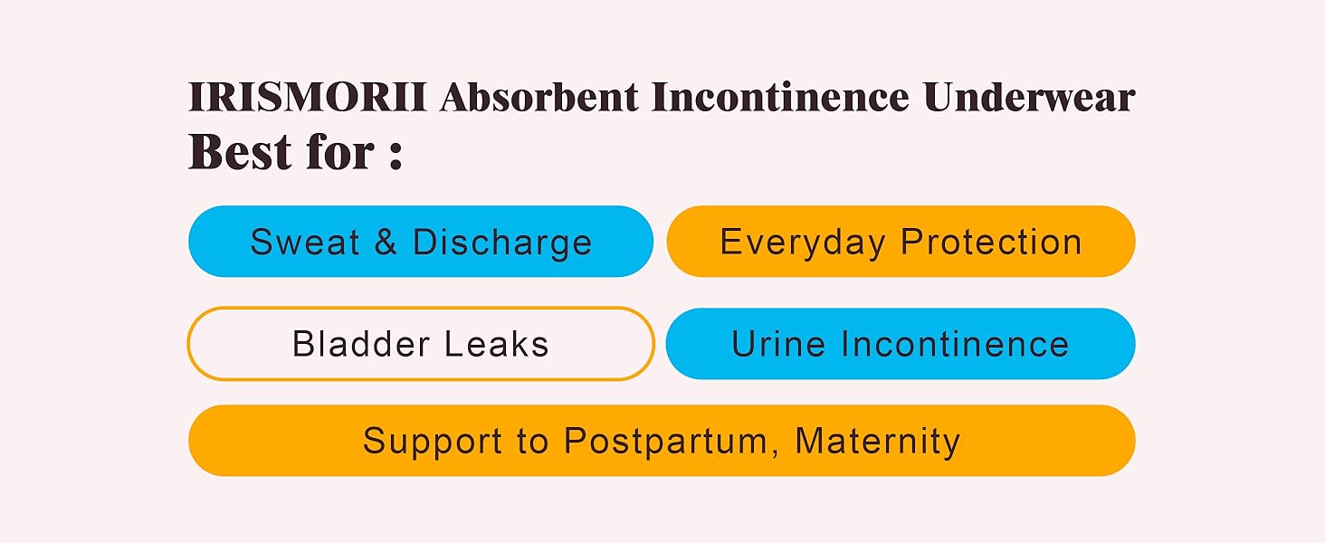Absorbent Incontinence Underwear for Women Washable Leak Proof Seamless Urine Postpartum Protective Brief