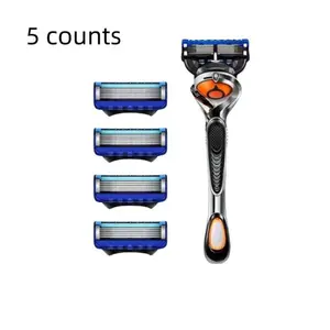 5 Piece Set for Men, 5 Blade Manual Shaving Razor with Universal Gillette Heads, Smooth Shave Beard Trimmer