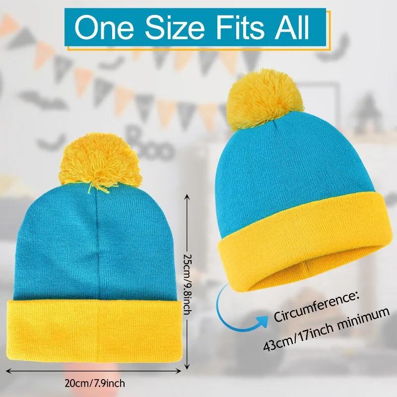 2pcs Cosplay Funny Beanie Hat and Gloves,Character Park Winter Warm Knit Hat Winter Christmas Costume Accessories for New Years