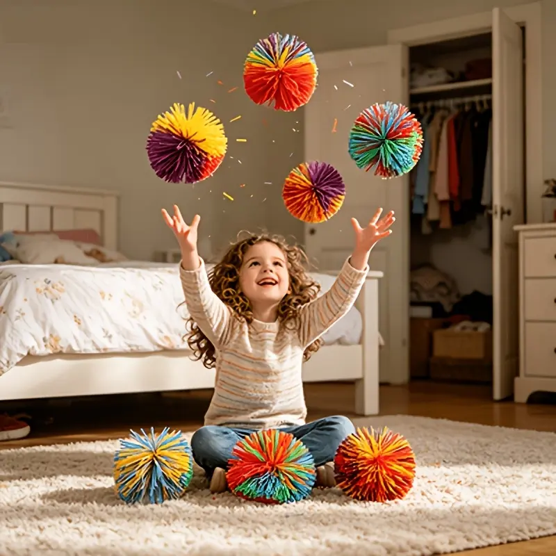 Gift for her/him: 24-piece set of colorful yarn balls, sensory balls, squeeze balls. Suitable for birthday party favors, return gifts, gift bag fillers, party games, classroom rewards, carnival prizes, Christmas gifts, Halloween party favors.