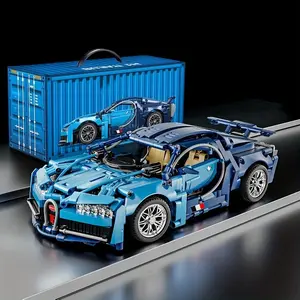 1685 Piece Luxury Car Building Blocks Set, Blue Construction, Moving Mechanical Design, Adult & Youth Assembly, Gift for Car Enthusiasts